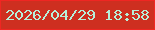 文字の大きさ：5、枠の色：f02622、背景の色：ce2f20、文字の色：b7efd9 無料ブログパーツのブログ時計