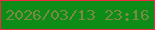 文字の大きさ：4、枠の色：f02944、背景の色：0d8c18、文字の色：7a8a44 無料ブログパーツのブログ時計