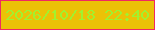 文字の大きさ：1、枠の色：f02962、背景の色：ebc207、文字の色：a0f22f 無料ブログパーツのブログ時計