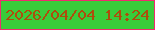 文字の大きさ：3、枠の色：f02a6f、背景の色：39cc3a、文字の色：ae4d0c 無料ブログパーツのブログ時計