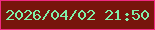 文字の大きさ：1、枠の色：f02a83、背景の色：78150c、文字の色：80f1a7 無料ブログパーツのブログ時計