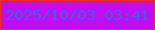 文字の大きさ：1、枠の色：f02b25、背景の色：c20cf1、文字の色：3863eb 無料ブログパーツのブログ時計