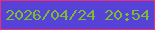 文字の大きさ：2、枠の色：f02c76、背景の色：5642d6、文字の色：7cbc33 無料ブログパーツのブログ時計