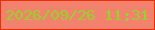 文字の大きさ：2、枠の色：f02d02、背景の色：f2816d、文字の色：93d426 無料ブログパーツのブログ時計