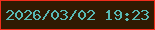 文字の大きさ：5、枠の色：f02d1c、背景の色：301a02、文字の色：58b9b4 無料ブログパーツのブログ時計