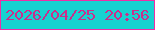 文字の大きさ：2、枠の色：f02da6、背景の色：17d2d0、文字の色：ca2e8c 無料ブログパーツのブログ時計