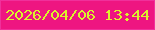 文字の大きさ：4、枠の色：f0309b、背景の色：ee1581、文字の色：dbf42c 無料ブログパーツのブログ時計