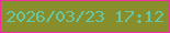 文字の大きさ：4、枠の色：f0309c、背景の色：898e2c、文字の色：67c6a6 無料ブログパーツのブログ時計