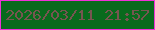 文字の大きさ：5、枠の色：f031d8、背景の色：096a1d、文字の色：775550 無料ブログパーツのブログ時計