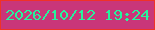 文字の大きさ：4、枠の色：f03227、背景の色：c93679、文字の色：26f39d 無料ブログパーツのブログ時計
