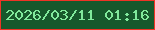 文字の大きさ：5、枠の色：f03326、背景の色：17582c、文字の色：81e99c 無料ブログパーツのブログ時計