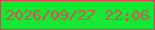 文字の大きさ：4、枠の色：f03360、背景の色：14e632、文字の色：db4f56 無料ブログパーツのブログ時計