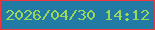 文字の大きさ：3、枠の色：f03641、背景の色：227ba5、文字の色：9bd75a 無料ブログパーツのブログ時計
