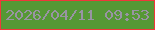 文字の大きさ：3、枠の色：f0373a、背景の色：569835、文字の色：9994a3 無料ブログパーツのブログ時計