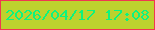 文字の大きさ：1、枠の色：f03750、背景の色：bdd22e、文字の色：0df37f 無料ブログパーツのブログ時計