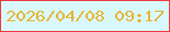 文字の大きさ：3、枠の色：f0383c、背景の色：d9f8fb、文字の色：e7b435 無料ブログパーツのブログ時計