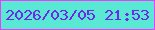 文字の大きさ：2、枠の色：f039fe、背景の色：59e8d4、文字の色：6f27e7 無料ブログパーツのブログ時計