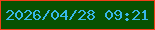 文字の大きさ：5、枠の色：f03e18、背景の色：075101、文字の色：38b7ea 無料ブログパーツのブログ時計