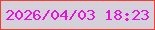 文字の大きさ：5、枠の色：f03e32、背景の色：d5d1da、文字の色：e614d9 無料ブログパーツのブログ時計