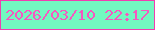 文字の大きさ：1、枠の色：f03eb0、背景の色：72f8c0、文字の色：f757c0 無料ブログパーツのブログ時計