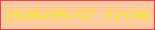 文字の大きさ：5、枠の色：f03f54、背景の色：ffc99e、文字の色：f6eb14 無料ブログパーツのブログ時計