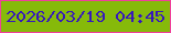 文字の大きさ：2、枠の色：f03f9a、背景の色：86ba0a、文字の色：3619bb 無料ブログパーツのブログ時計