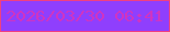 文字の大きさ：4、枠の色：f04081、背景の色：8f3ffd、文字の色：cf34c1 無料ブログパーツのブログ時計