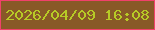 文字の大きさ：1、枠の色：f0416b、背景の色：885927、文字の色：b7ca26 無料ブログパーツのブログ時計
