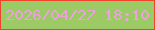 文字の大きさ：2、枠の色：f0432e、背景の色：9ccb65、文字の色：efa0df 無料ブログパーツのブログ時計
