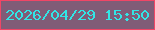 文字の大きさ：1、枠の色：f04666、背景の色：805c77、文字の色：31e6e6 無料ブログパーツのブログ時計