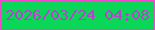 文字の大きさ：4、枠の色：f046cc、背景の色：0ad658、文字の色：bb40cd 無料ブログパーツのブログ時計