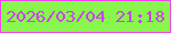 文字の大きさ：3、枠の色：f046ec、背景の色：88f64d、文字の色：ca43ea 無料ブログパーツのブログ時計
