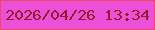 文字の大きさ：5、枠の色：f04762、背景の色：ec50d8、文字の色：941d2b 無料ブログパーツのブログ時計