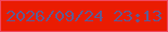 文字の大きさ：4、枠の色：f04860、背景の色：ea1c02、文字の色：64598c 無料ブログパーツのブログ時計