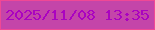 文字の大きさ：5、枠の色：f04895、背景の色：c445a9、文字の色：aa03c0 無料ブログパーツのブログ時計