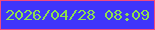 文字の大きさ：3、枠の色：f04a7f、背景の色：3f35fb、文字の色：8cde50 無料ブログパーツのブログ時計