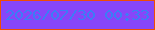 文字の大きさ：5、枠の色：f04d02、背景の色：8746f8、文字の色：3b7df6 無料ブログパーツのブログ時計