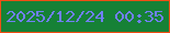 文字の大きさ：2、枠の色：f04e15、背景の色：168136、文字の色：717ff7 無料ブログパーツのブログ時計