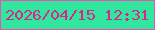 文字の大きさ：3、枠の色：f04eb0、背景の色：31e69e、文字の色：d9258c 無料ブログパーツのブログ時計