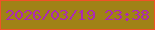 文字の大きさ：2、枠の色：f05227、背景の色：a08216、文字の色：ac29b4 無料ブログパーツのブログ時計