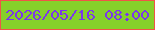 文字の大きさ：5、枠の色：f05447、背景の色：86d02a、文字の色：7b36eb 無料ブログパーツのブログ時計