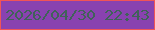 文字の大きさ：3、枠の色：f05457、背景の色：8942b0、文字の色：406259 無料ブログパーツのブログ時計