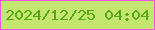 文字の大きさ：4、枠の色：f055df、背景の色：c5e571、文字の色：56ab15 無料ブログパーツのブログ時計