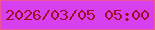 文字の大きさ：5、枠の色：f05697、背景の色：d740ee、文字の色：a30d26 無料ブログパーツのブログ時計
