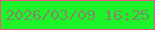 文字の大きさ：1、枠の色：f05788、背景の色：1cf329、文字の色：84896a 無料ブログパーツのブログ時計