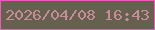 文字の大きさ：5、枠の色：f058b9、背景の色：66614e、文字の色：c68c98 無料ブログパーツのブログ時計