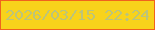文字の大きさ：4、枠の色：f0631d、背景の色：f8d31b、文字の色：bcc47a 無料ブログパーツのブログ時計