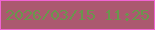 文字の大きさ：4、枠の色：f064d3、背景の色：ab596f、文字の色：6a964d 無料ブログパーツのブログ時計