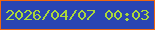 文字の大きさ：5、枠の色：f06610、背景の色：2a45b3、文字の色：aad83b 無料ブログパーツのブログ時計
