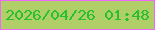 文字の大きさ：4、枠の色：f067fc、背景の色：b1cf69、文字の色：2abf30 無料ブログパーツのブログ時計